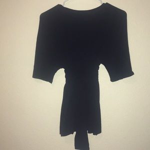 silence + noise black plunge tie back top